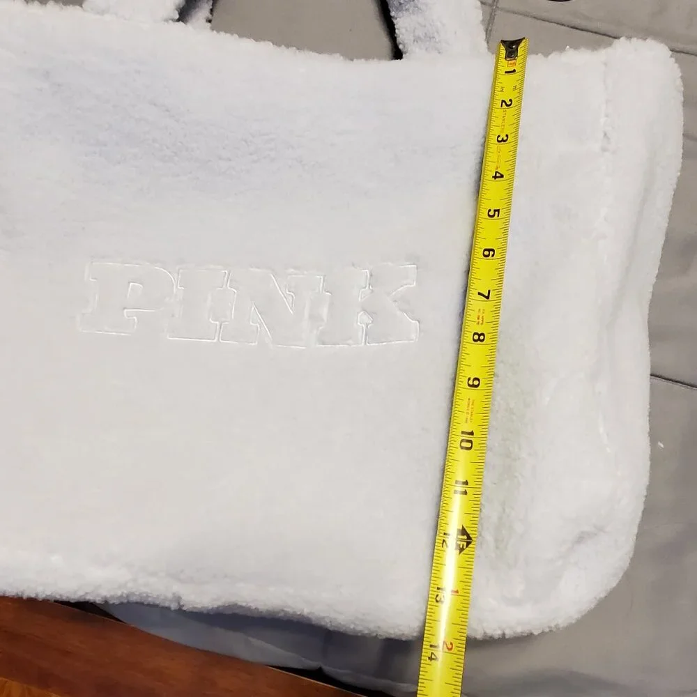 NWT! - PINK Victoria's Secret Sherpa Tote Color: Baby Blue - Picture 4 of 12